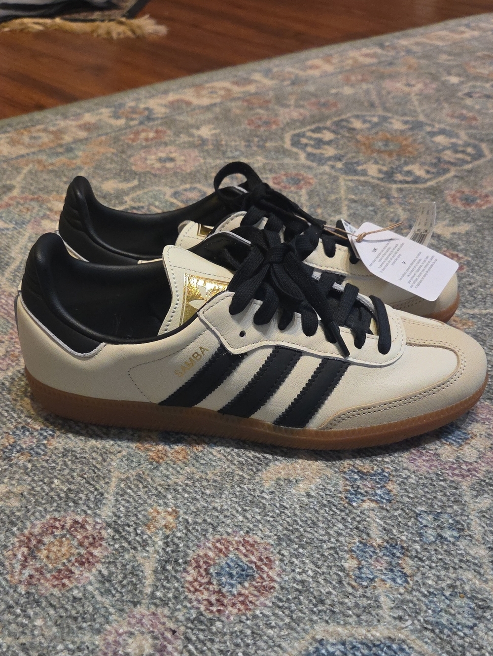 Adidas Samba OG in Cream White/Core Black/Sand Strata Size Women's 8